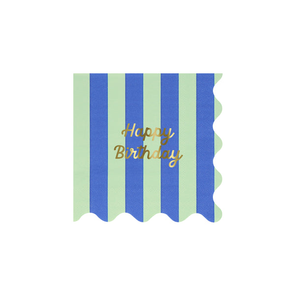 Our birthday napkins feature stripes and gold foil for a fabulous effect, perfect to add to your birthday party supplies. Image6