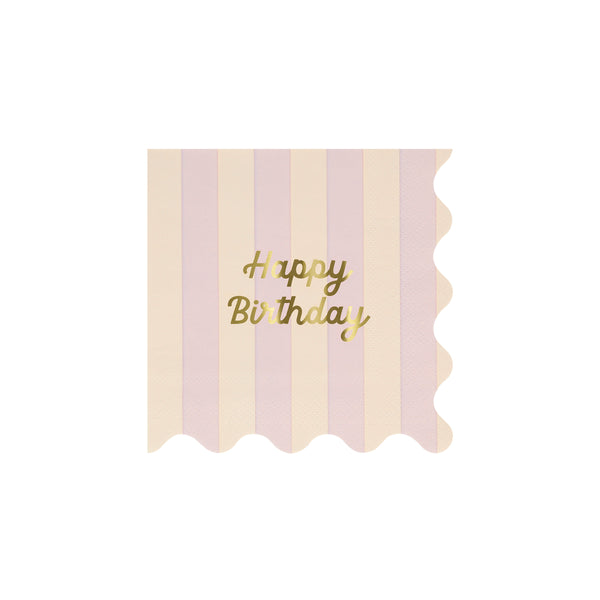 Our birthday napkins feature stripes and gold foil for a fabulous effect, perfect to add to your birthday party supplies. Image7
