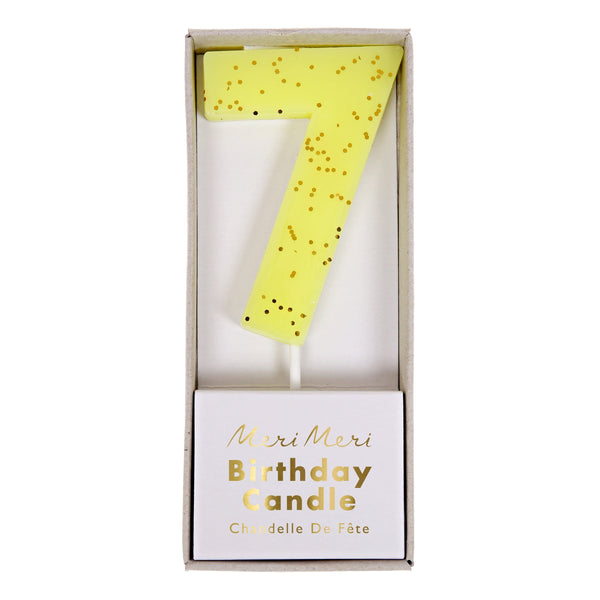 Yellow Number 7 Candle Image2