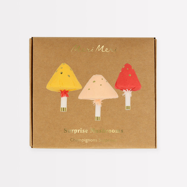 Our special party favors, in the shape of mushrooms, are perfect as party bag gifts or fairy party decorations.