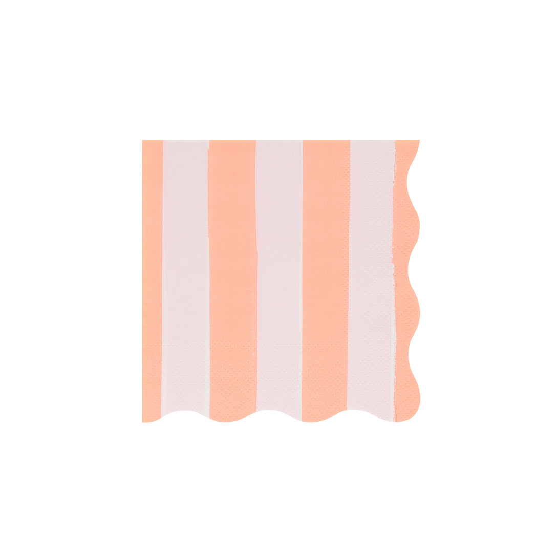 Our striped small napkins in pastel colors are perfect as cocktail napkins and paper napkins for picnics or garden parties.