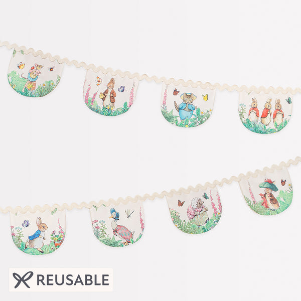 Our Peter Rabbit garland, crafted from fabric, is perfect as a baby shower garland or first birthday garland. Image1