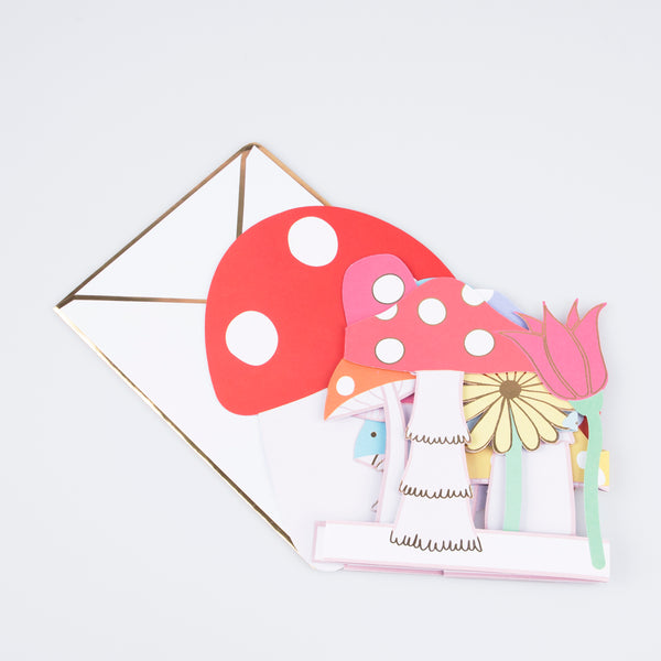 Our mushroom birthday card is a concertina card, so is a fun mantel decoration too. Image4