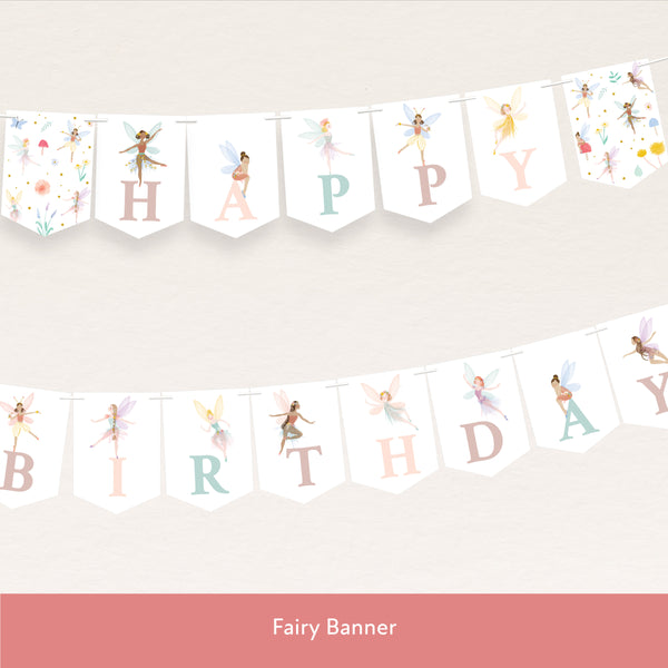 Our digital party bundle, with bright and beautiful fairy illustrations, includes all you need to welcome guests to your party. Image3