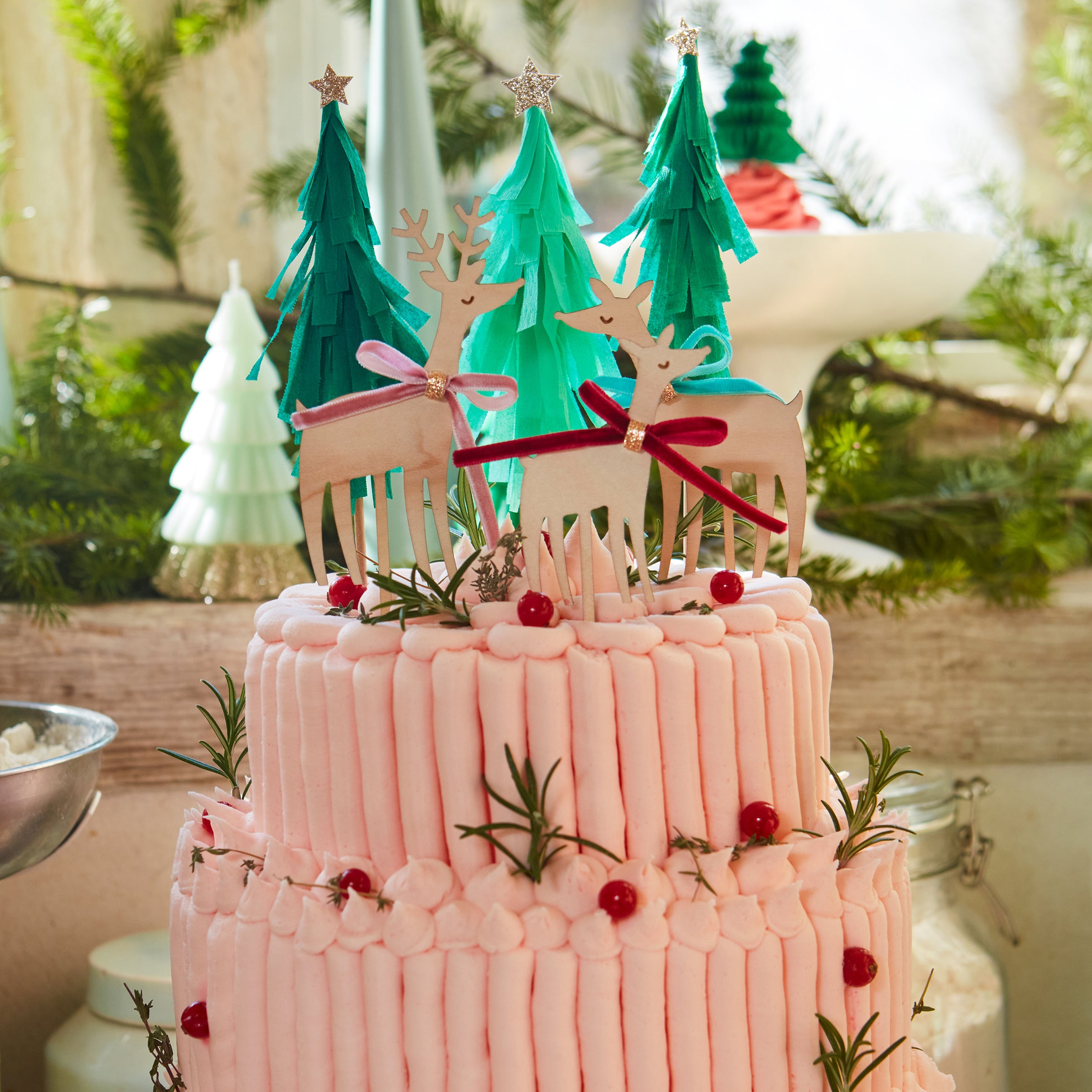 Cake topper couronne de Noel Meri Meri - Gateau de Noel