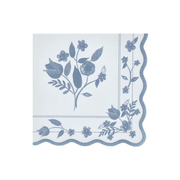 Our large party napkins, made from 3-ply paper, feature four pastel shades and cobalt blue botanical illustrations, ideal for any special meals. Image5
