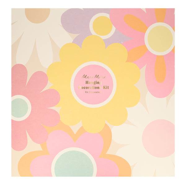 Our flower hanging decorations, with 3D honeycomb centers, are perfect for a pink party, groovy party or summer party Image4