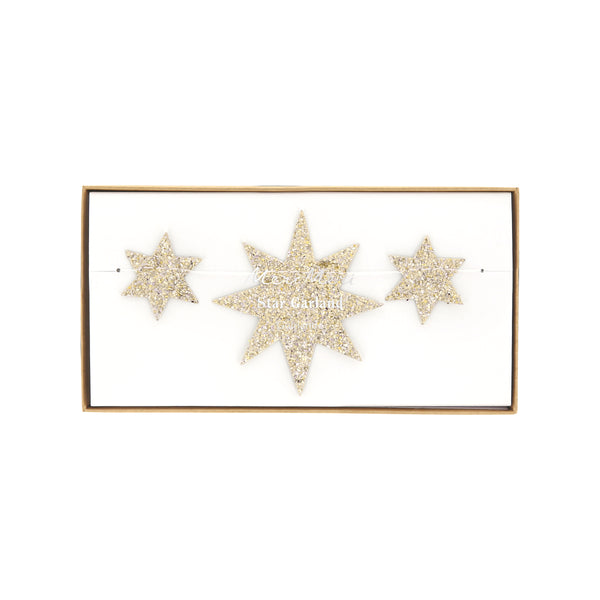 Hang up our Christmas garland, with gold glitter stars, to add a special shimmering look to your festivities. Image3
