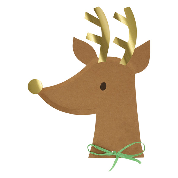 Our reindeer plates are embellished with paper bows and shiny gold foil for a really festive look. Image5
