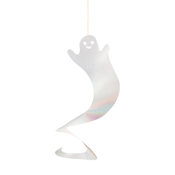 Our ghost decorations, with silver holographic foil, are perfect to add to your Halloween hanging decorations, designed to spin for great effect. Image4