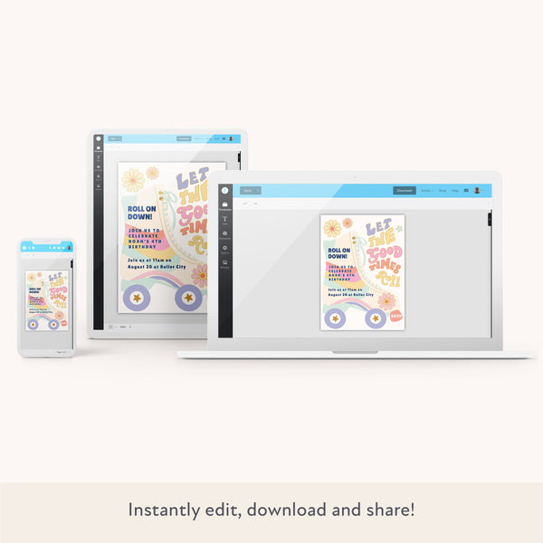 Roller Skate Download & Print Invitation
