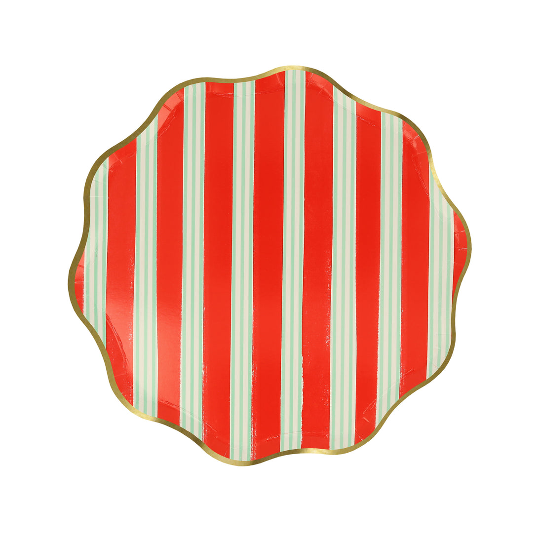 Our striped plates, in a side plate size, are ideal for Christmas cocktail parties.