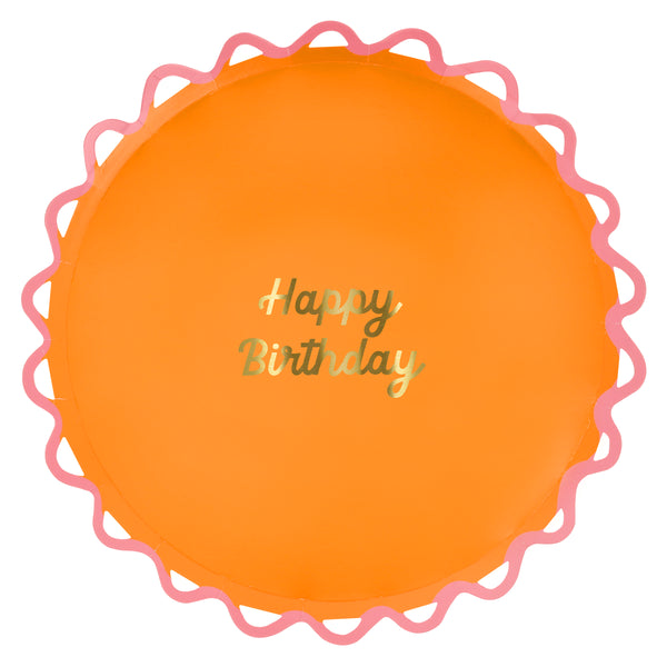 Our dinner plates are made especially as birthday party plates, with bright colors and a Happy Birthday message in shiny gold foil. Image8