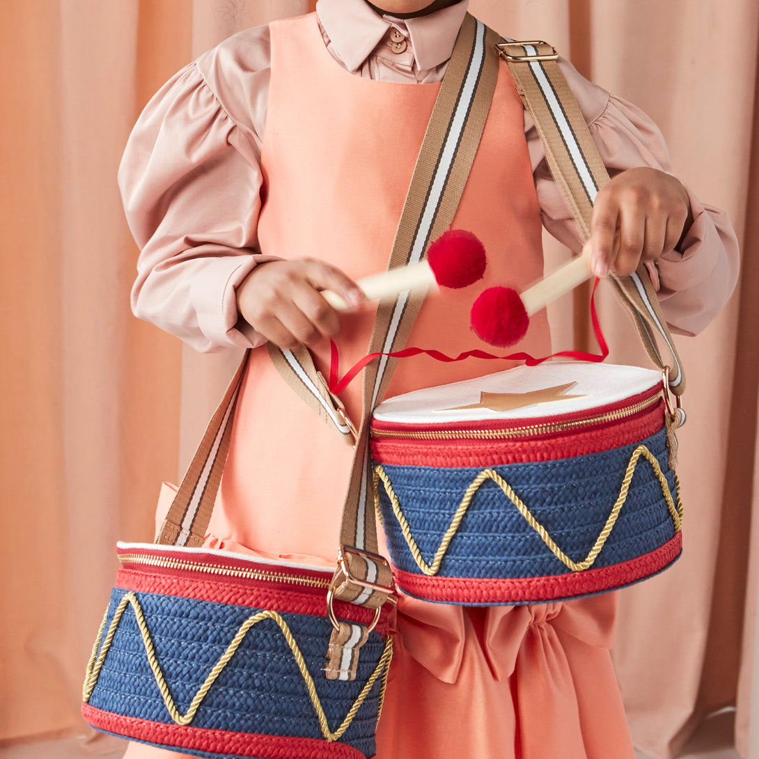 Our fabulous drum bag is not only great for Christmas style, but it has wooden drumsticks you can play it with too.