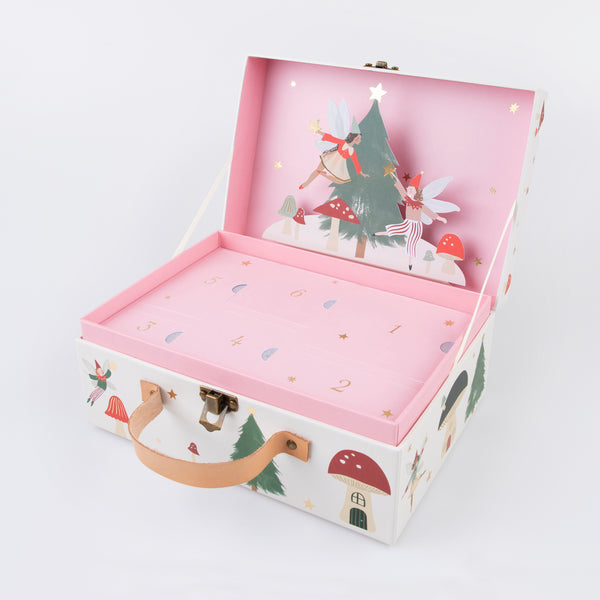 Our wooden advent calendar contains a woodland scene complete with paper fairies, presented in a suitcase, a fun interactive gift Image2