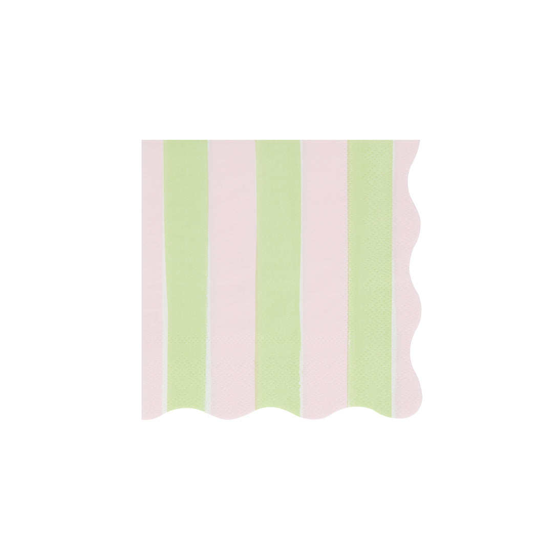 Our striped small napkins in pastel colors are perfect as cocktail napkins and paper napkins for picnics or garden parties.