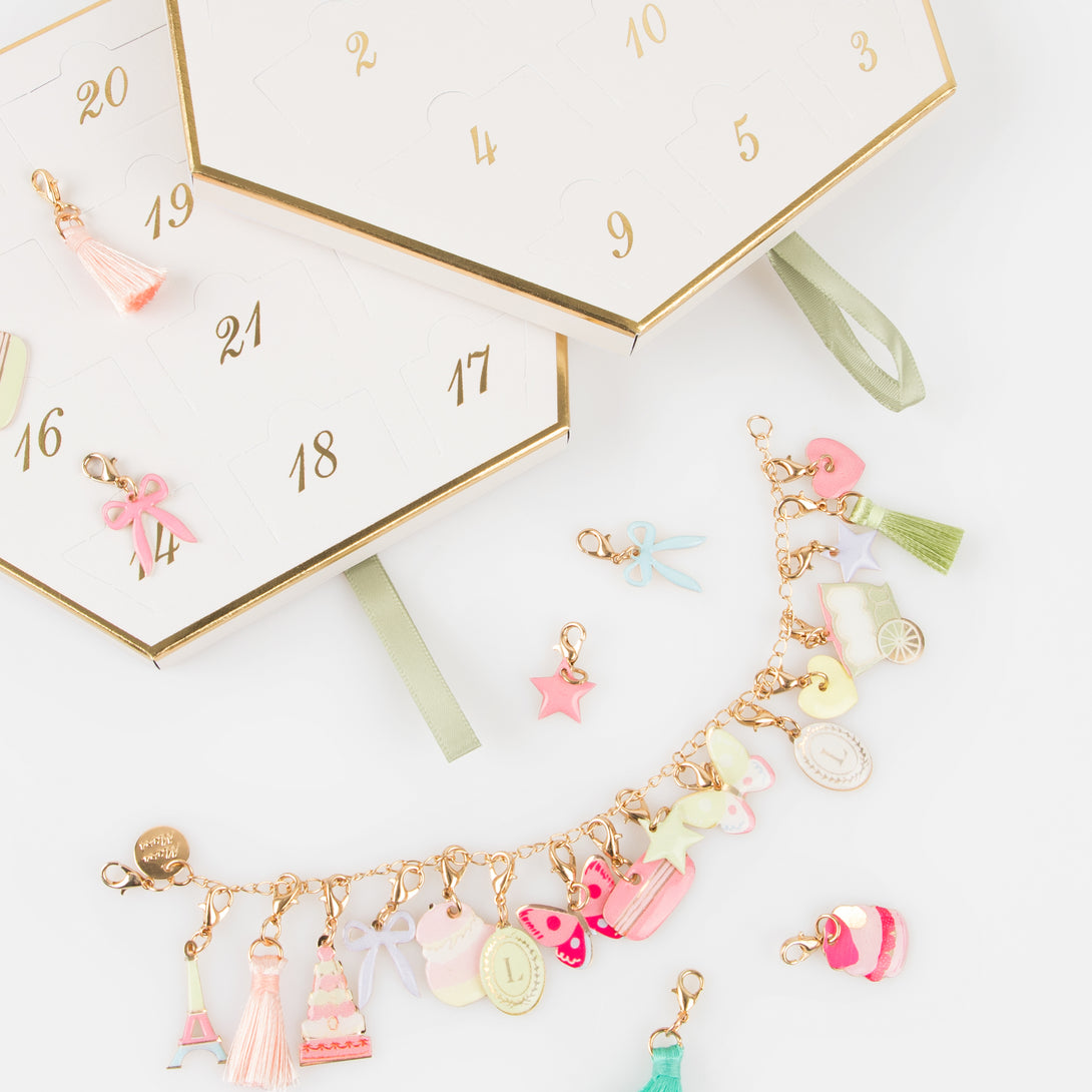 Kids who love accessories will adore our Laduree advent calendar which contains a charm bracelet, with enamel charms and cotton tassels.