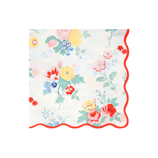 Our paper napkins feature a vintage floral design, with pops of red, to make any party table look effortlessly sophisticated. Image4