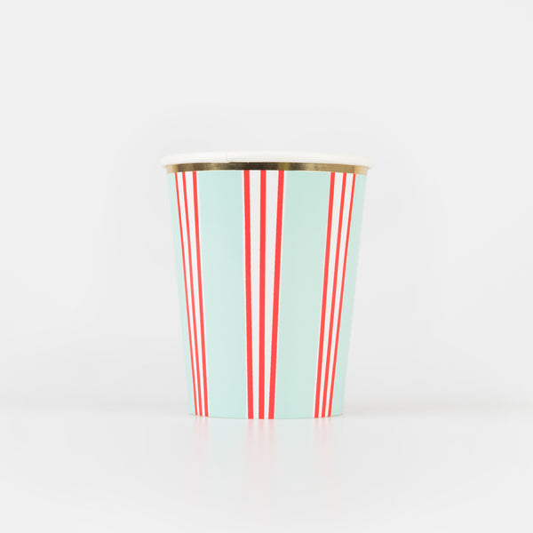 Our party cups with festive stripes are perfect to add to your Christmas party table. Image3