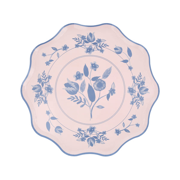 Our pastel plates, made from high-quality paper, have a striking cobalt blue botanical illustration, ideal for baby showers and bridal showers. Image7