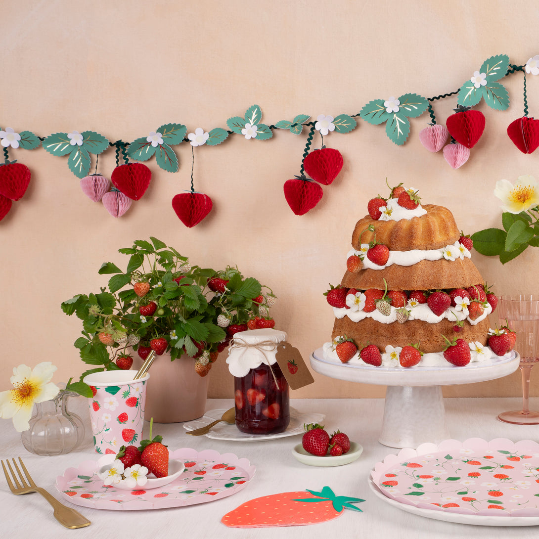 Give any party or special meal a wonderful summery touch with our charming pink plates with a strawberry design.