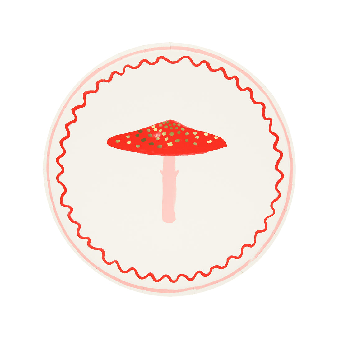 Our side plates, with a festive mushroom Christmas design, are ideal for small savory and sweet treats.