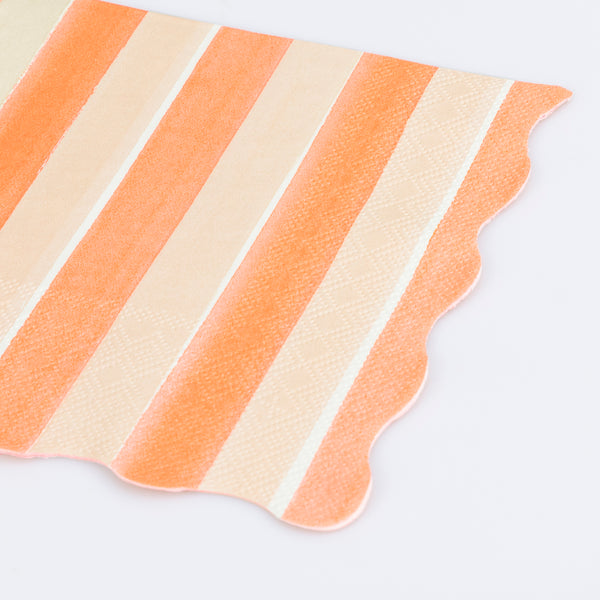 Our paper napkins feature bold stripes in rich colors, and a wavy border, perfect for Thanksgiving dinner. Image2