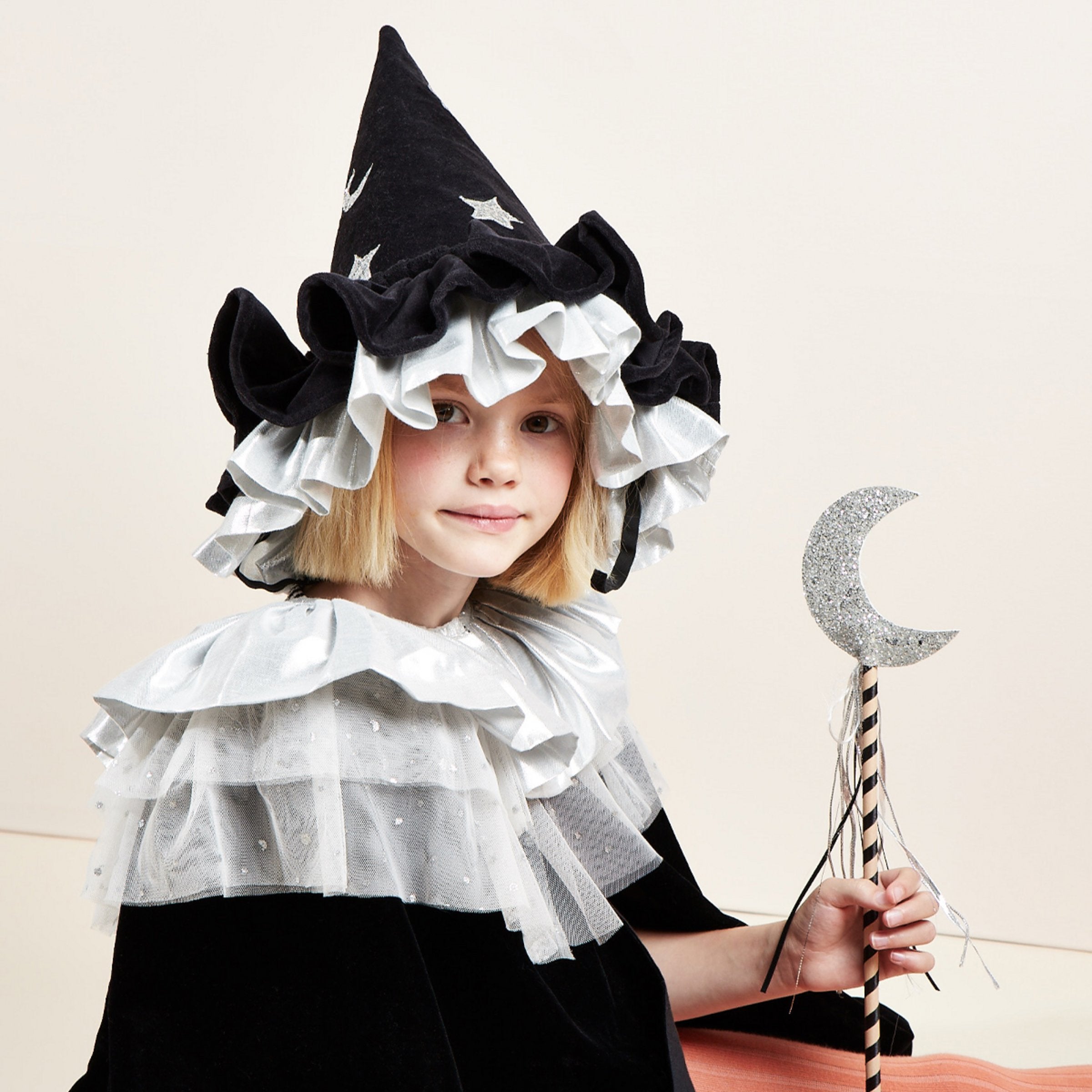 Our special witch wand and witch velvet cape set is a fabulous Halloween gift.