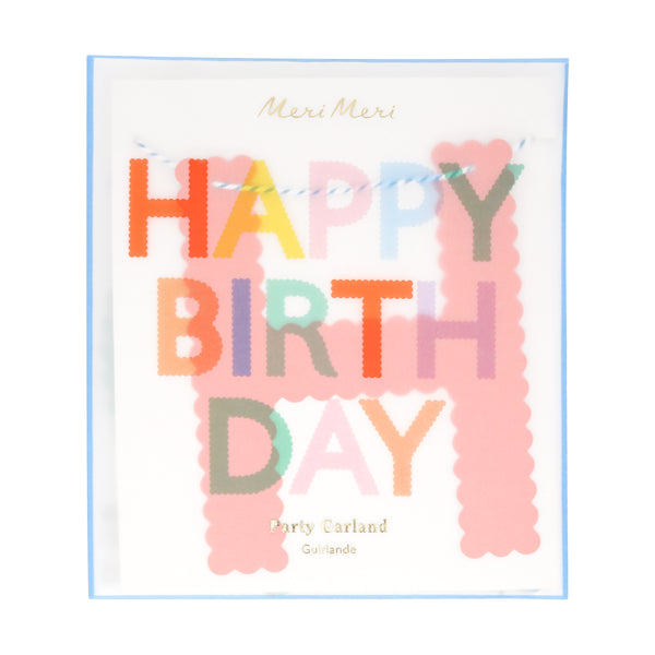 Our Happy Birthday garland, made with bright paper letters with scalloped details, adds a stylish and colorful decoration. Image3