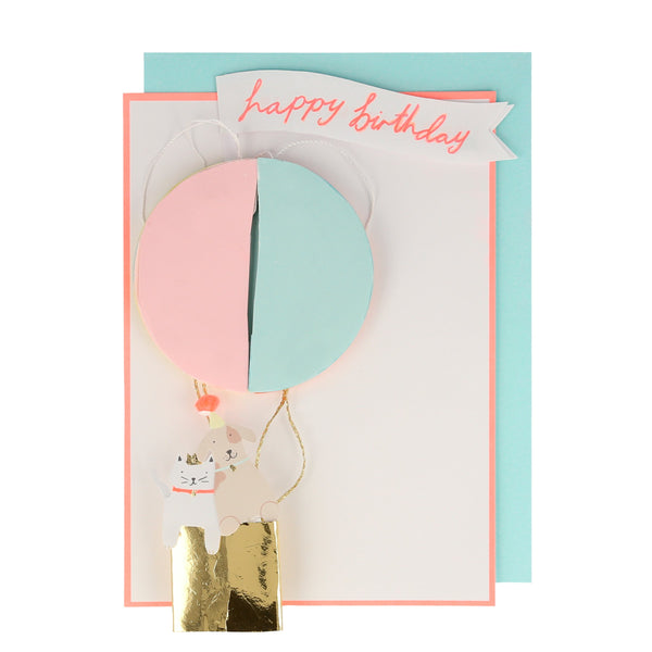Air Balloon Honeycomb Birthday Card