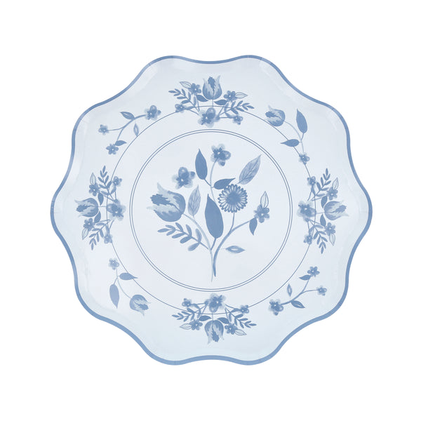 Our pastel plates, made from high-quality paper, have a striking cobalt blue botanical illustration, ideal for baby showers and bridal showers. Image4