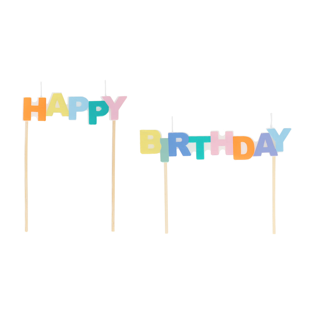 Our candle set, which spells out Happy Birthday, makes the perfect birthday candles.