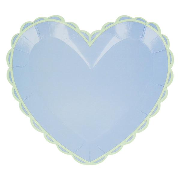 Our dinner plates, in heart shapes, feature a range of pretty pastel colors and a scalloped border. Image9