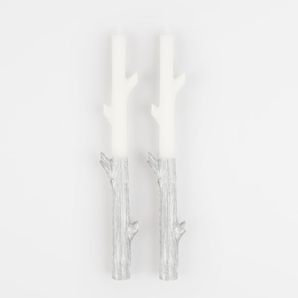Our tall candles, shaped like sticks and dipped in silver ink, will look amazing as Halloween or Christmas table decorations. Image4