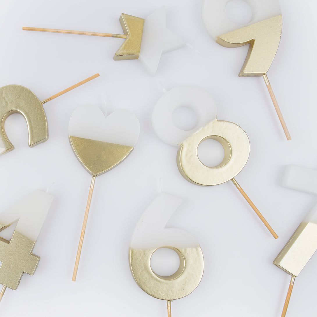 Our birthday cake candles, with gold dipped details, are stunning. Image4