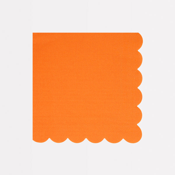 Our orange party napkins will give a wonderful warm look to your Thanksgiving party or any special celebration.