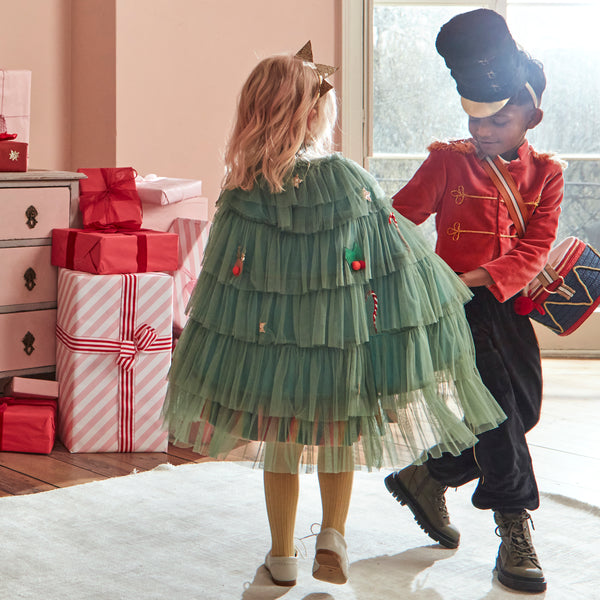 Our drummer boy soldier costume is crafted from soft velvet and plush, a traditional Christmas costume for kids.,Our drummer boy soldier costume is crafted from soft velvet and plush, a traditional Christmas costume for kids. Image1