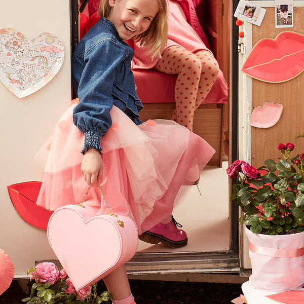 Pink Heart Suitcases (x 2)