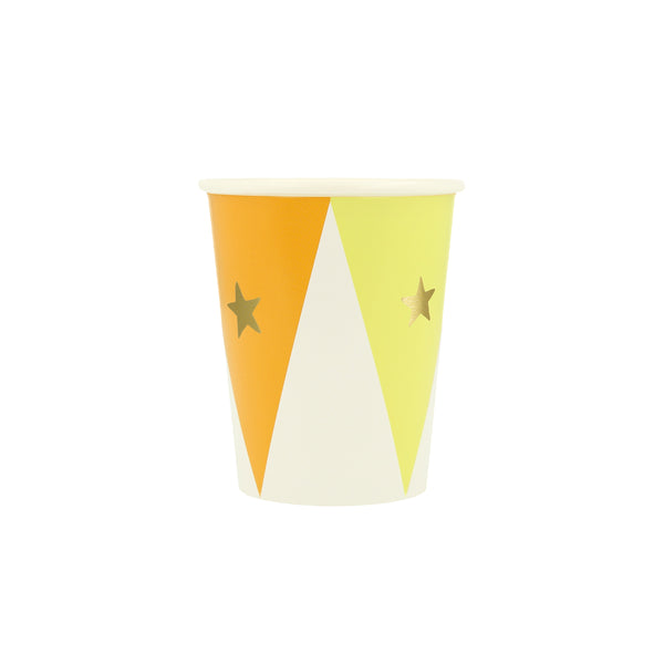 Our circus cups are perfect for a circus themed party, with bright colors and shiny gold foil stars. Image8