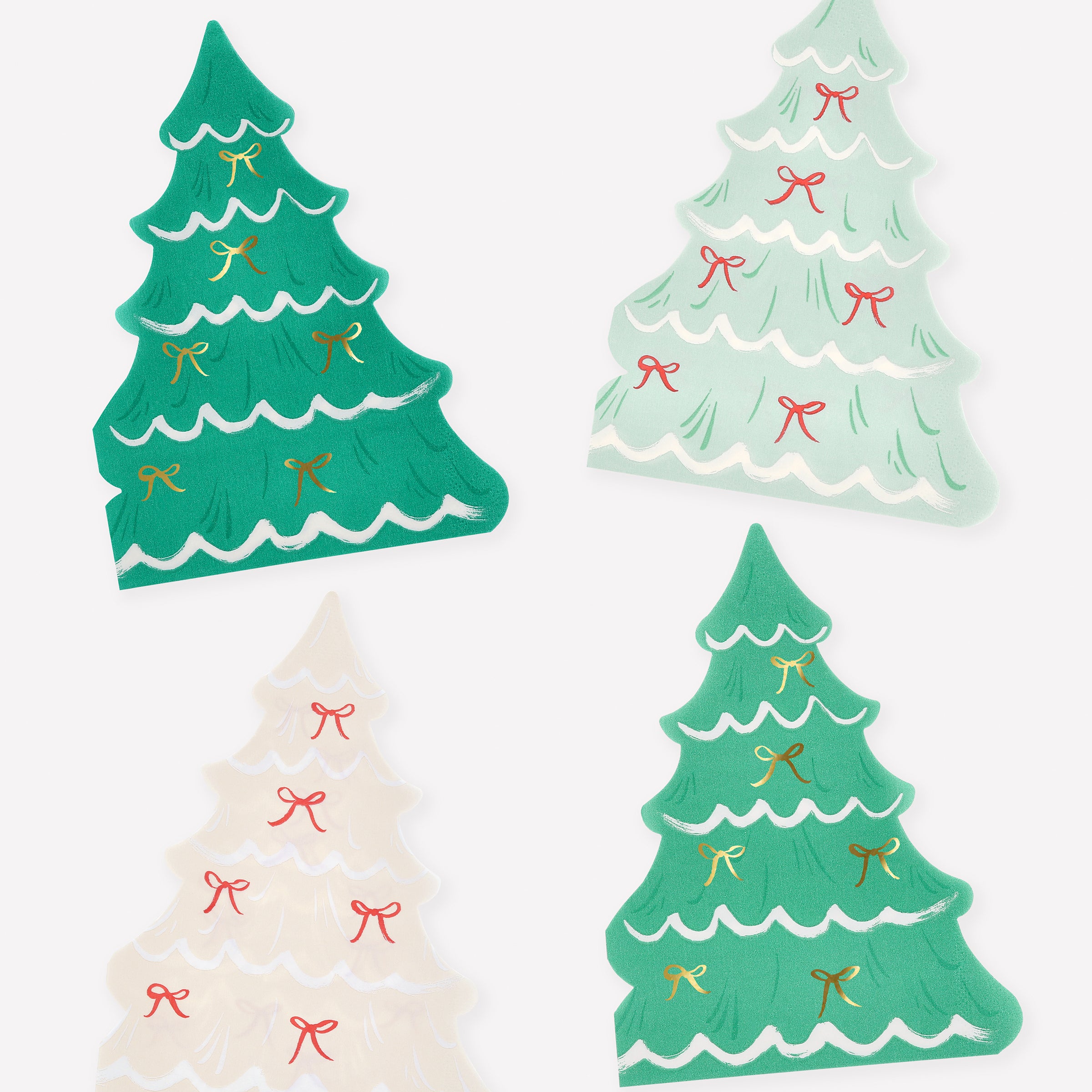 Christmas Tree with Bows Paper Napkins - Thumbnail 4