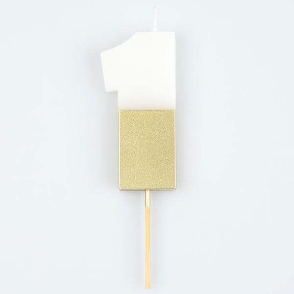 Gold Dipped Number Candles 0-9