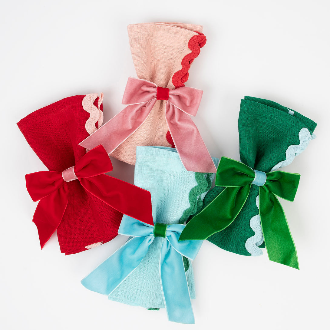 Our velvet bows make versatile Christmas gift box decoration ideas.