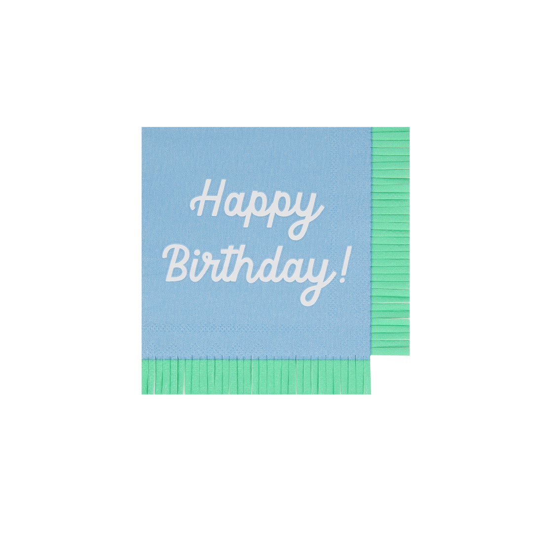 Our small paper napkins have the words Happy Birthday on them and lots of bright co-ordinating colors to look amazing on your party table.