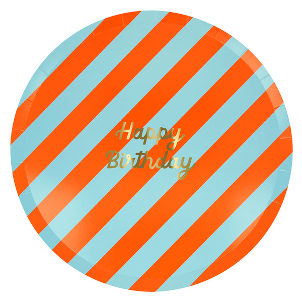 Our happy birthday plates, with colorful stripes, are amazing for any birthday party. Image5