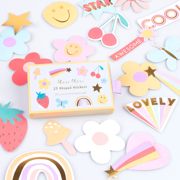 Our fun stickers are ideal as party bag gifts or for party activities, lots of colorful shapes ideal to stick in notebooks, posters or cards.