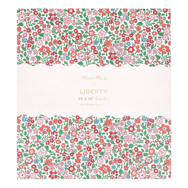 Our Christmas candle gift box features 10 ridged table candles, in 5 joyful colors, presented in a box with a classic Liberty print designs. Image5