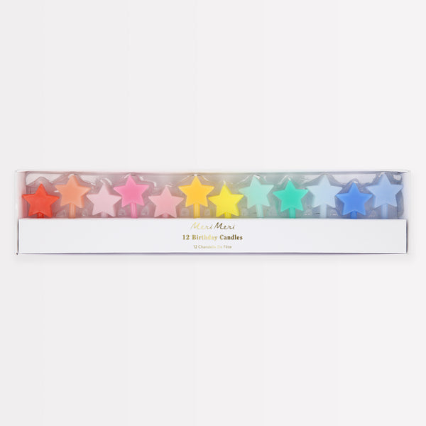 Use our mini star candles to add color and fun to cakes and cupcakes, idea for birthday cakes, baby showers and award celebrations.