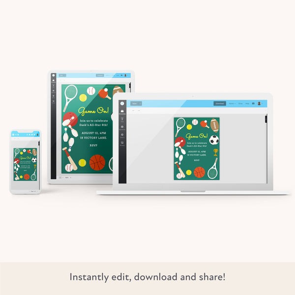 Sport Download & Print Invitation