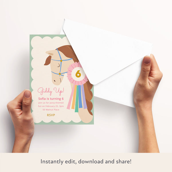 Horses Download & Print Invitation