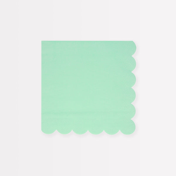 Our paper napkins are the ideal kids napkins as are a small size, a gorgeous sea foam green color.